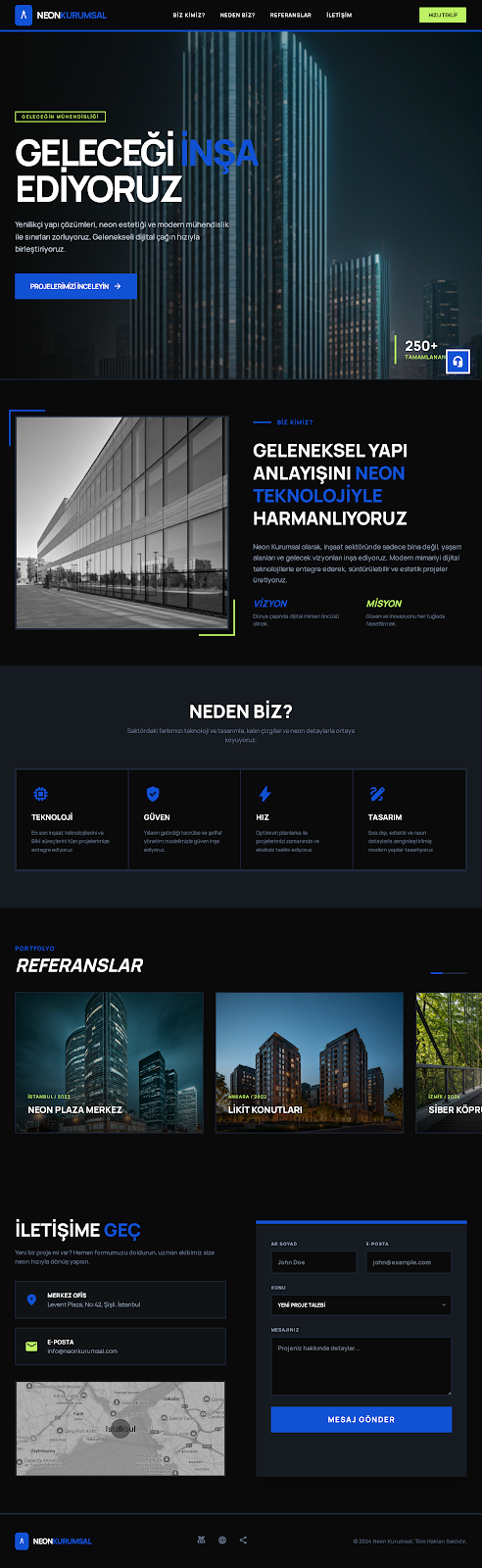 Yenilikçi İnşaat Firması Tasarımı