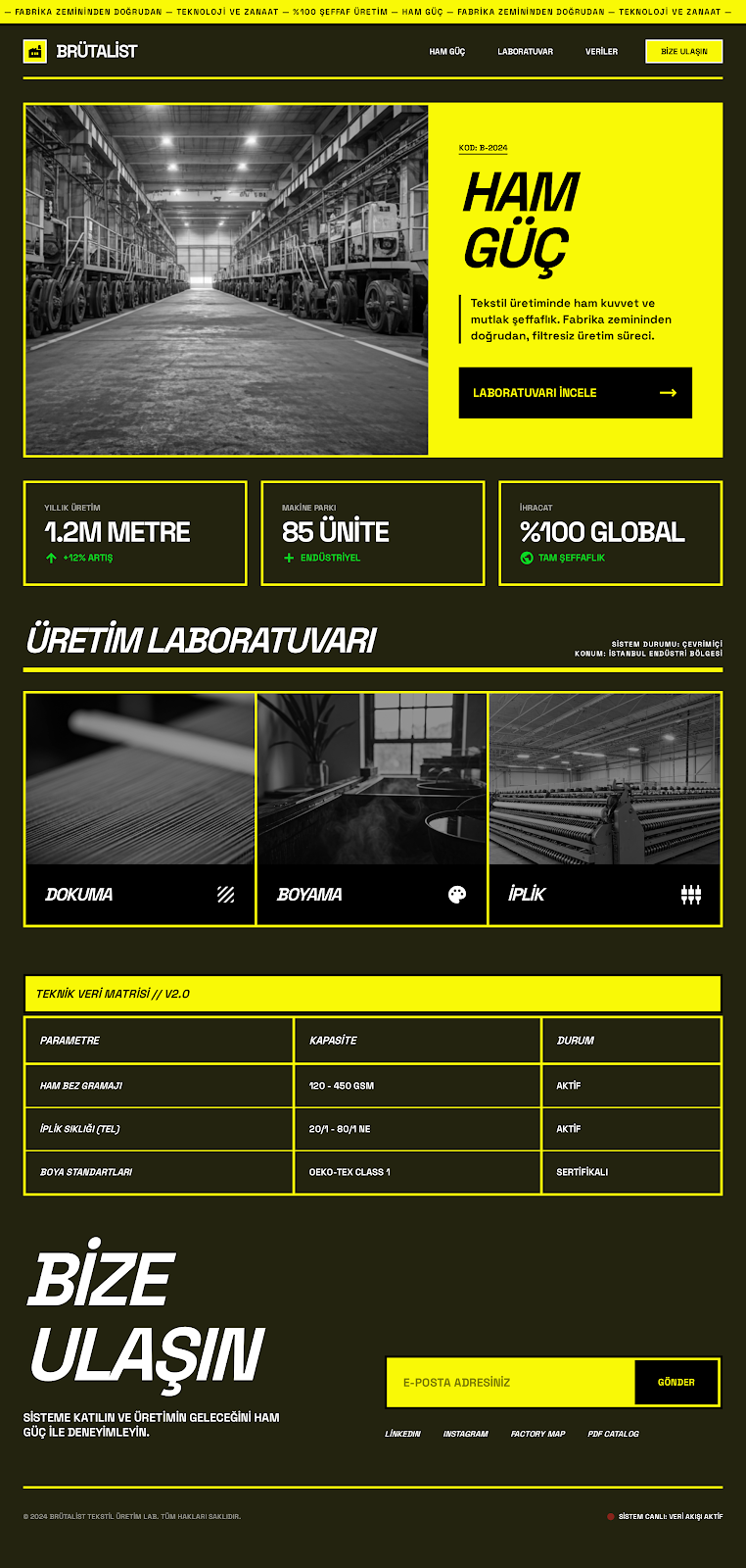 Brütalist Tekstil üretim