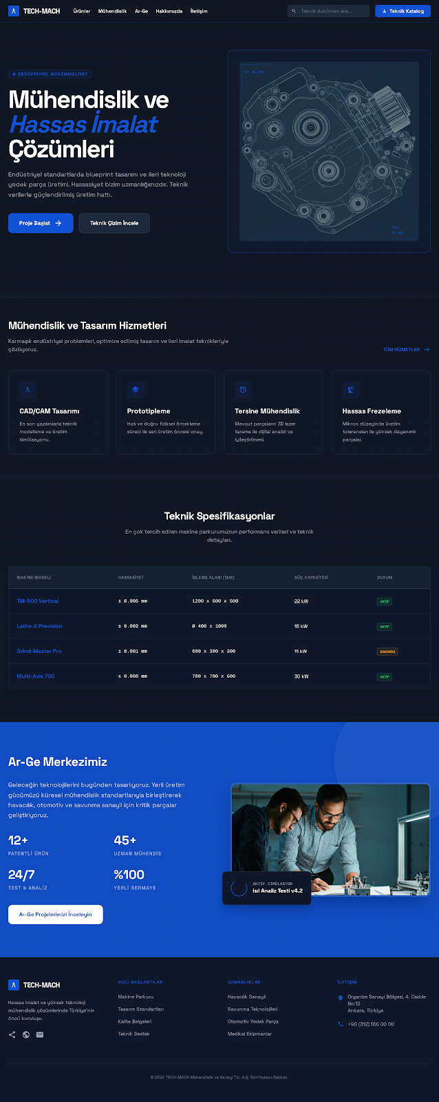Mühendislik Ve Teknik çizim Temalı Tasarım
