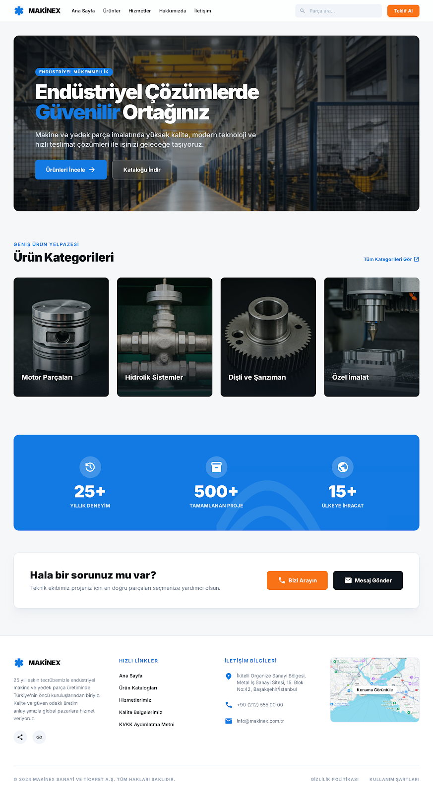 Makine Ve Yedek Parça   Modern Ve Renkli