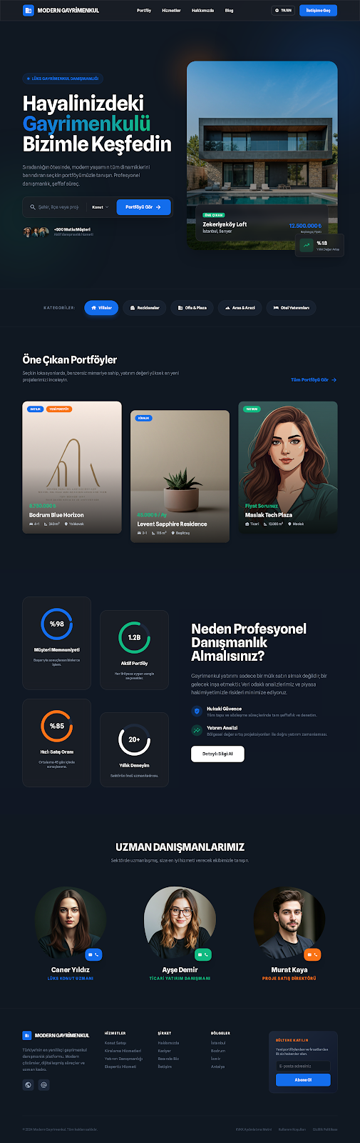 Modern Gayrimenkul Anasayfa
