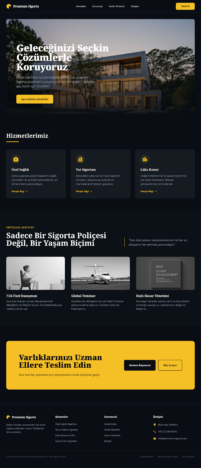 Premium Sigorta Anasayfa Variant 1