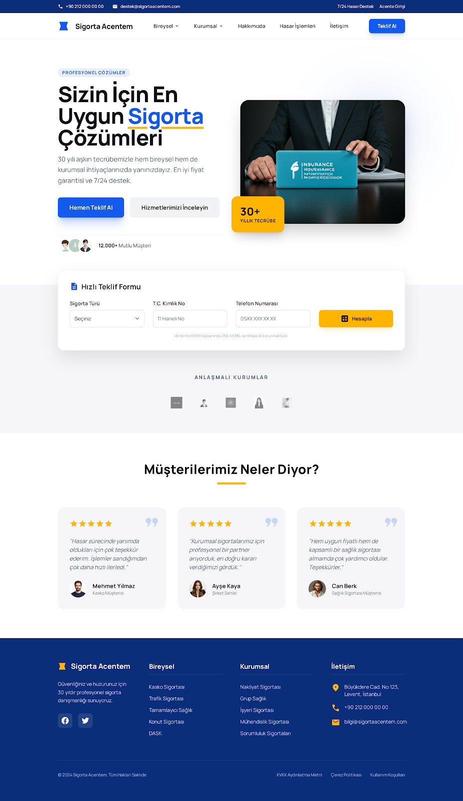 Sigorta Acentesi Anasayfa Variant 2